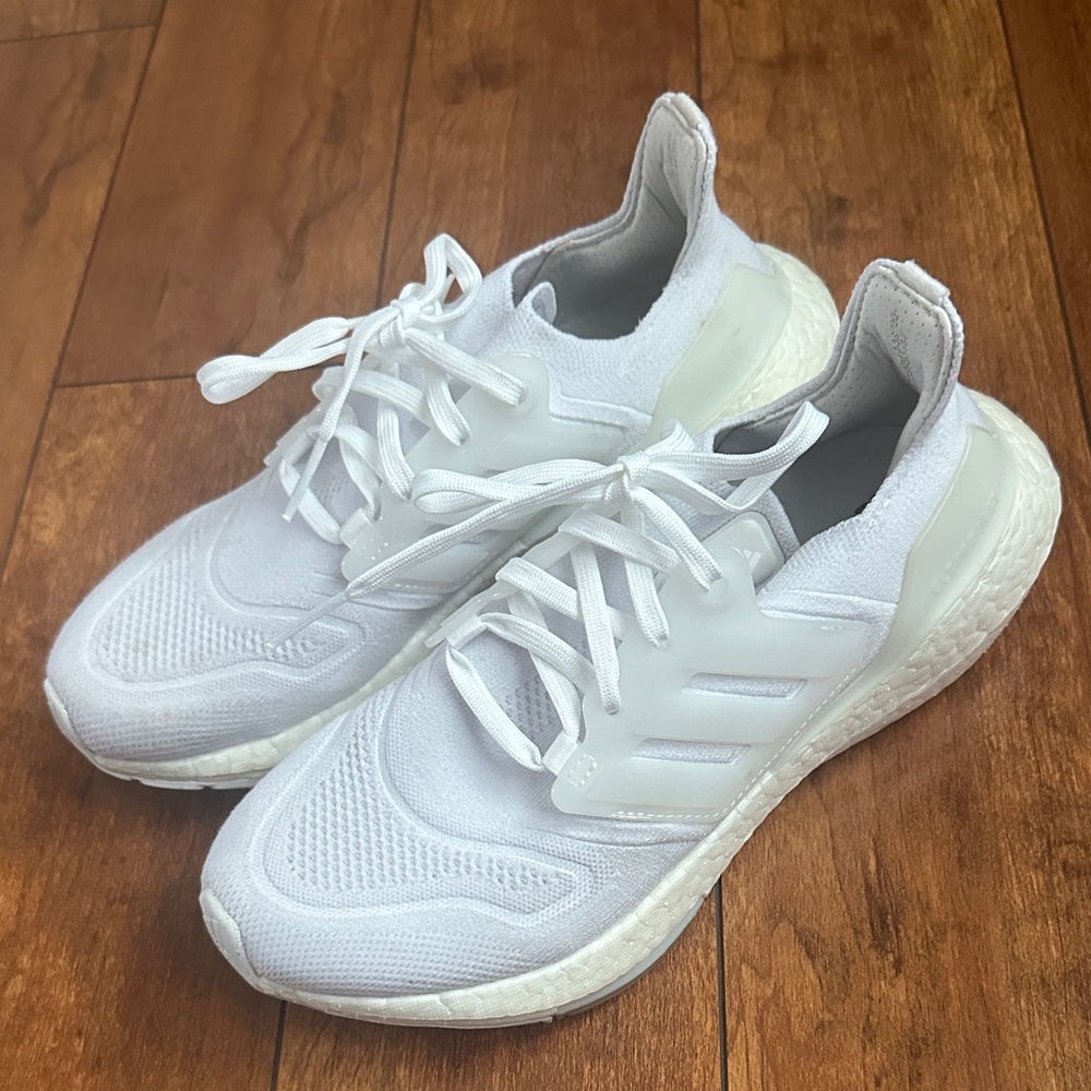 Adidas Pure White Athletic Sneakers